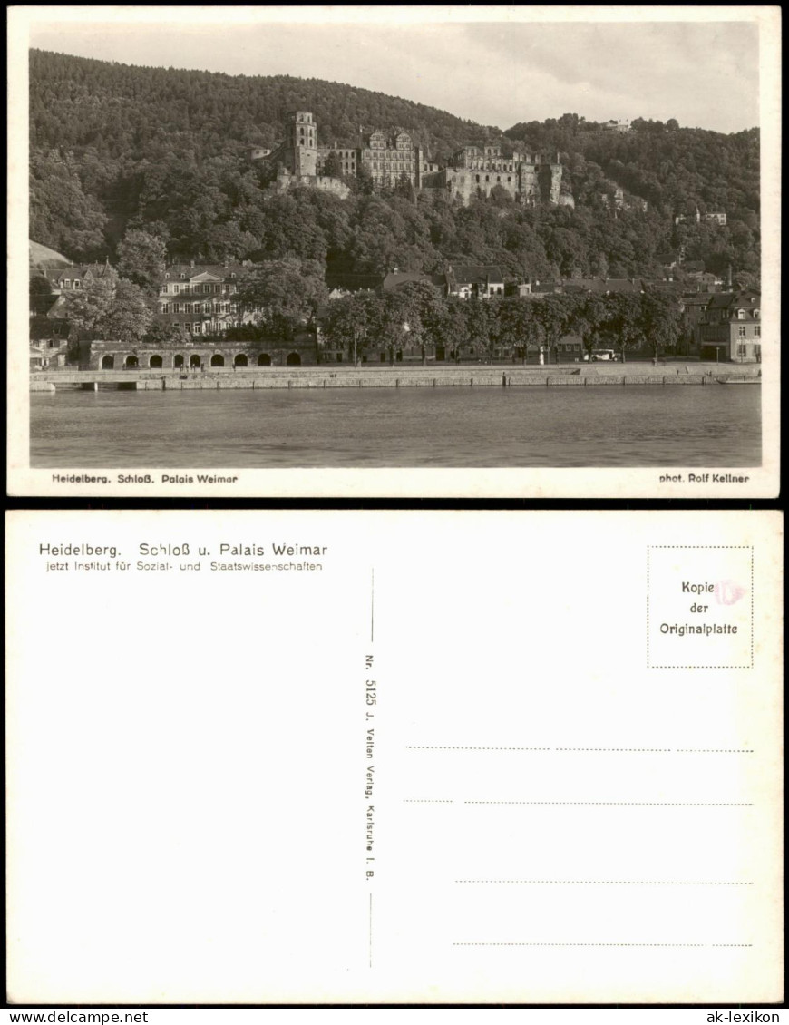 Ansichtskarte Heidelberg Blick Auf Schloß Und Palais Weimar 1940 - Heidelberg