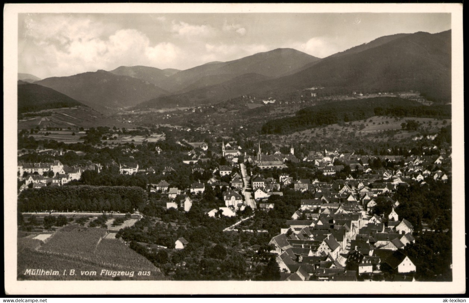 Ansichtskarte Müllheim (Baden) Luftbild Totalansicht Vom Flugzeug Aus 1940 - Muellheim