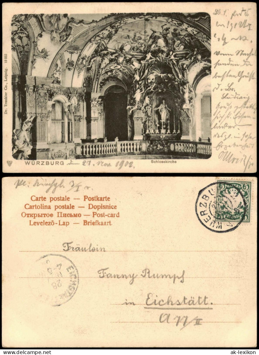 Ansichtskarte Würzburg Schlosskirche - Innen 1904 - Wuerzburg