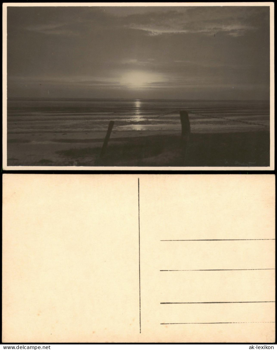 Ansichtskarte  Stimmungsbild Natur Auf- O. Untergehende Sonne Am Meer 1940 - Ohne Zuordnung