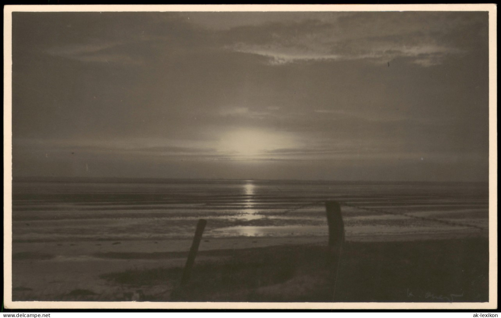 Ansichtskarte  Stimmungsbild Natur Auf- O. Untergehende Sonne Am Meer 1940 - Ohne Zuordnung