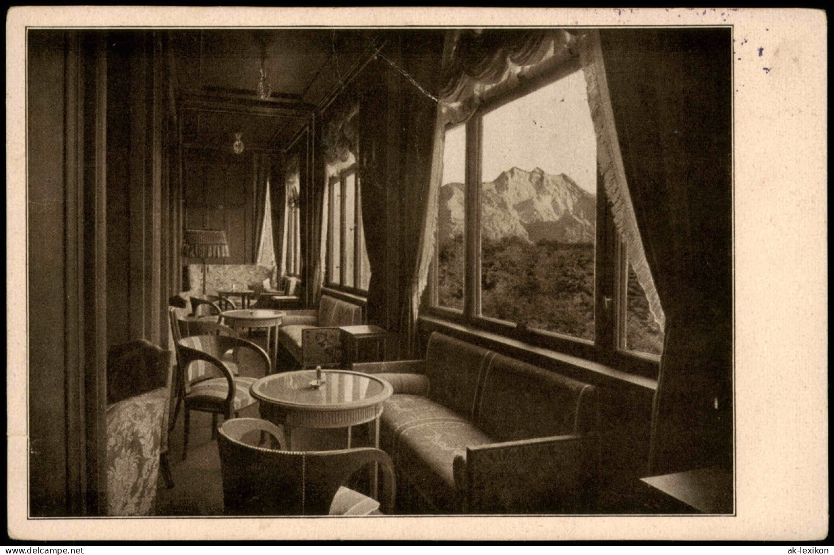 Ansichtskarte Garmisch-Partenkirchen Jeschkes Hotel - Halle Mit Ausblick 1928 - Garmisch-Partenkirchen