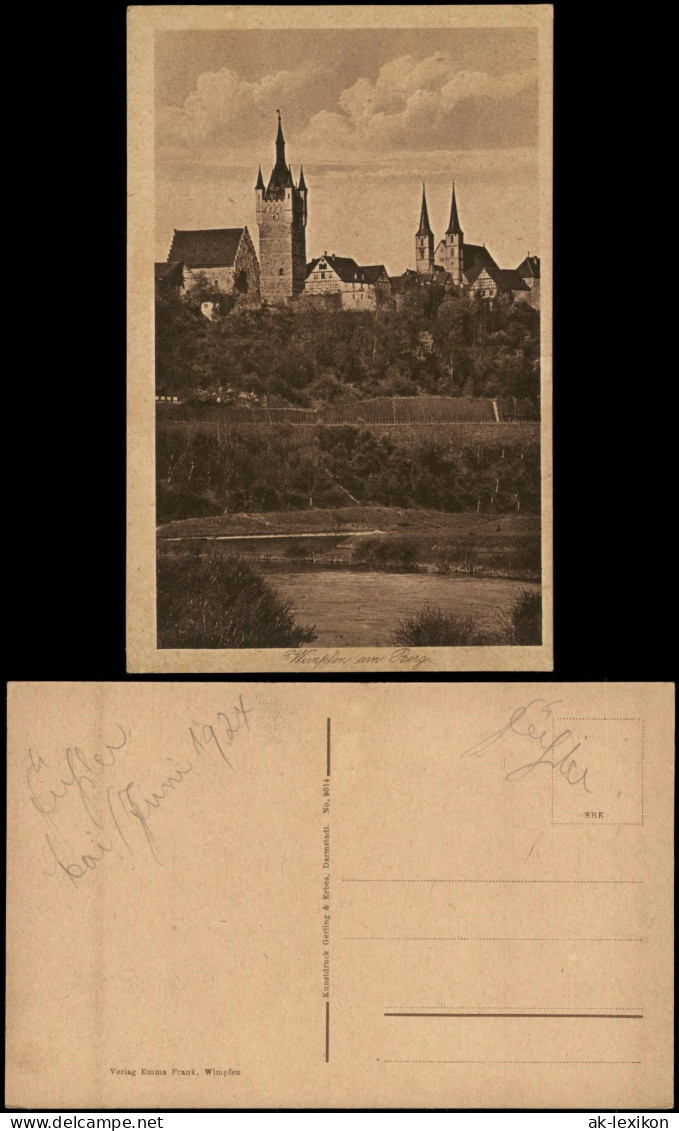 Ansichtskarte Bad Wimpfen Teilansicht Wimpfen Am Berg 1924 - Bad Wimpfen