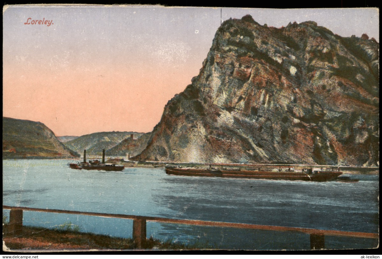 Ansichtskarte Sankt Goar Rheintal An Der Loreley Rhein Schiffe Felsen 1910 - St. Goar