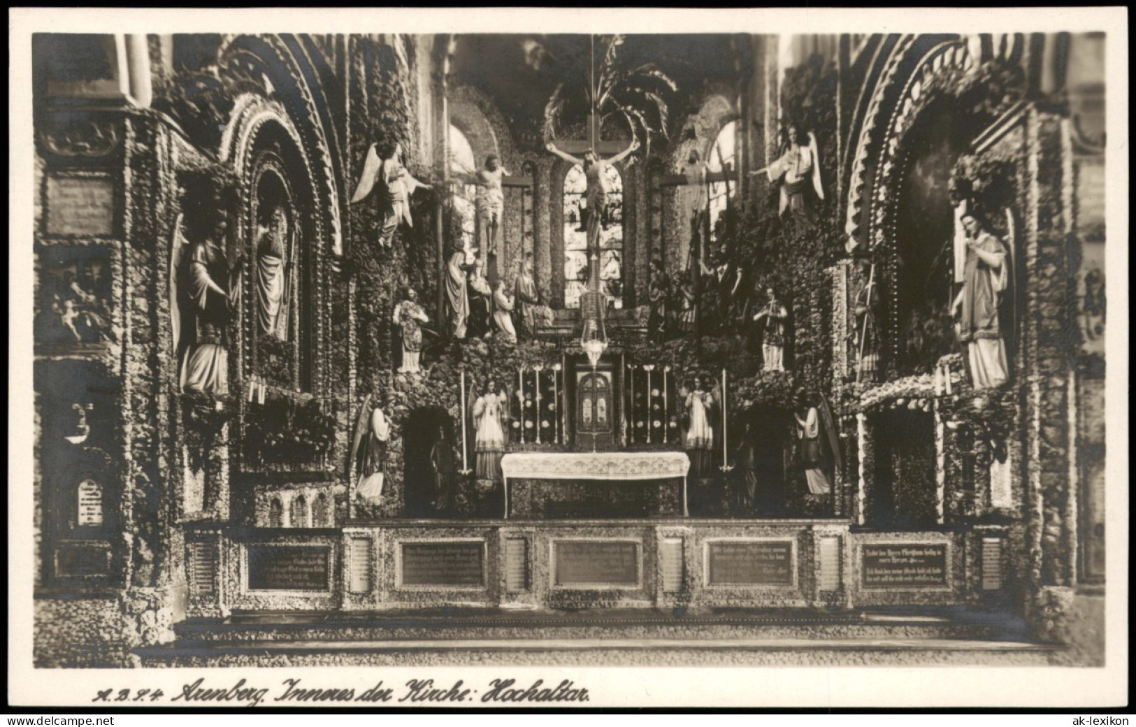 Ansichtskarte Arenberg-Koblenz Inneres Der Kirche Blick Zum Hochaltar 1920 - Koblenz