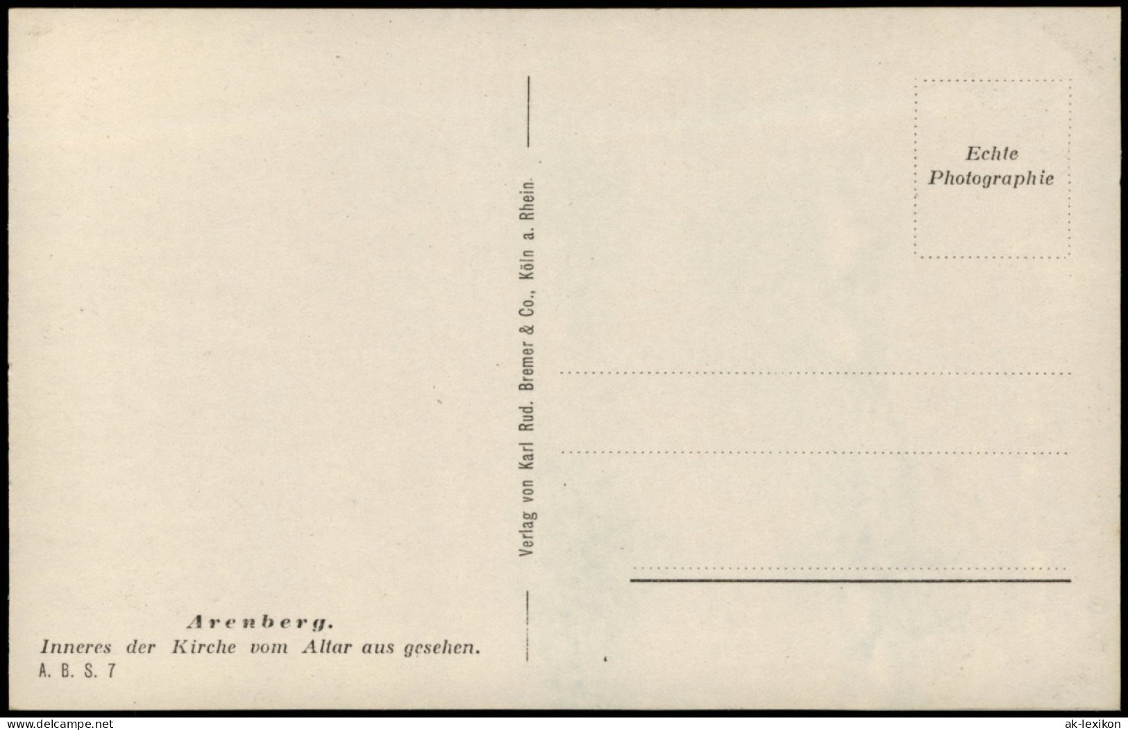 Ansichtskarte Arenberg-Koblenz Inneres Der Kirche Vom Altar Aus Gesehen 1920 - Koblenz
