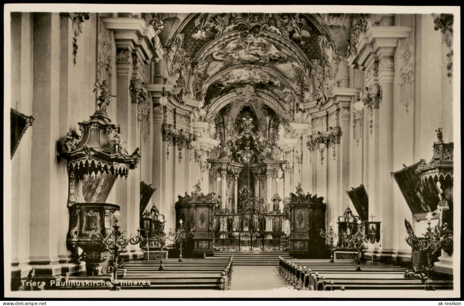 Ansichtskarte Trier Paulinuskirche Inneres 1931 - Trier