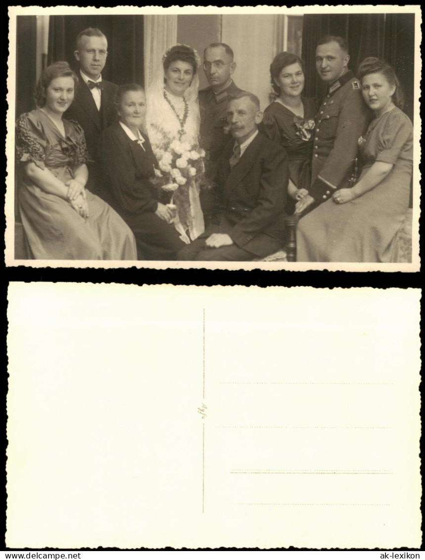 Hochzeit Gruppenfoto Foto Hochzeitsgesellschaft 1940 Privatfoto - Huwelijken