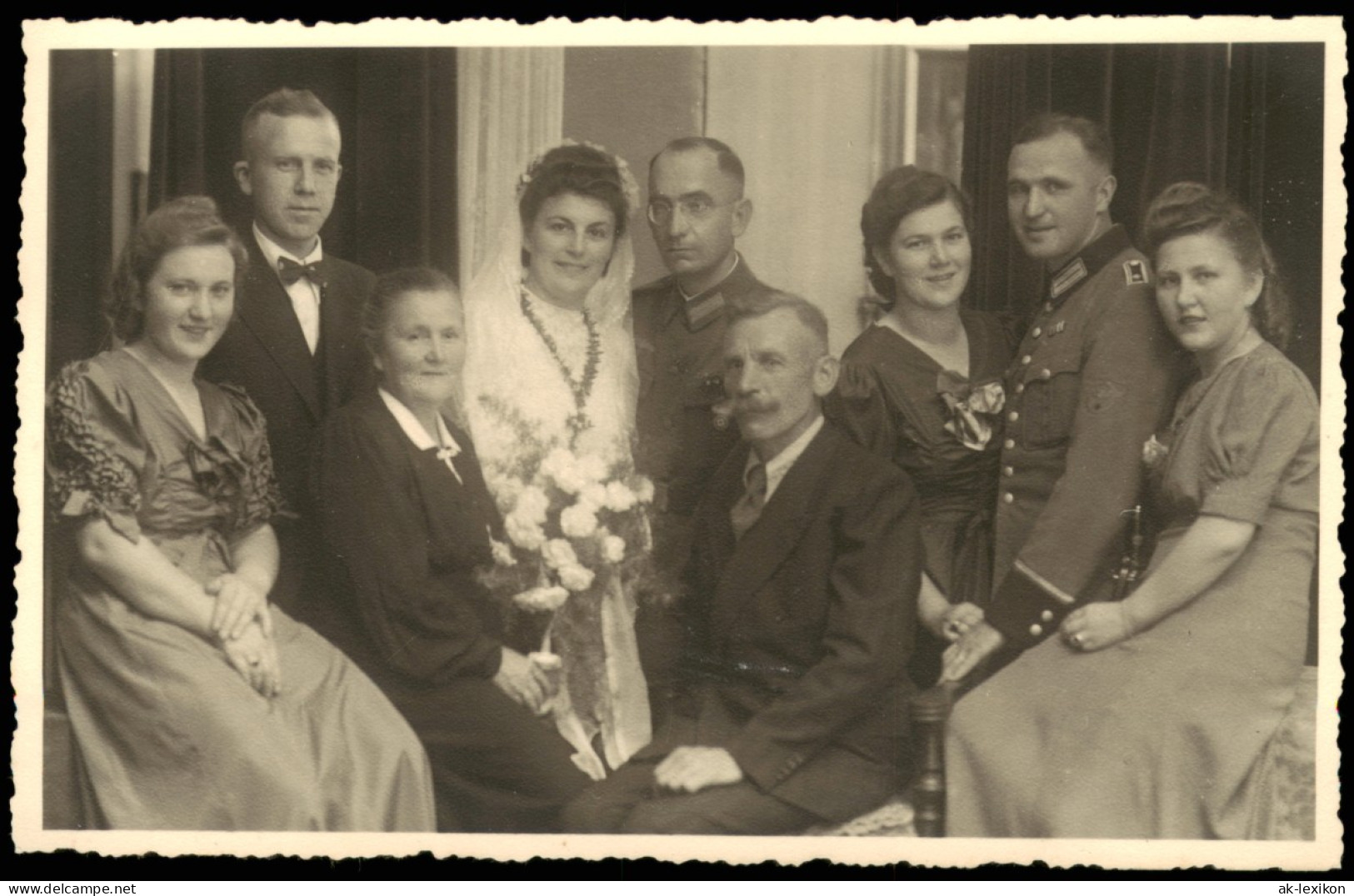 Hochzeit Gruppenfoto Foto Hochzeitsgesellschaft 1940 Privatfoto - Matrimonios
