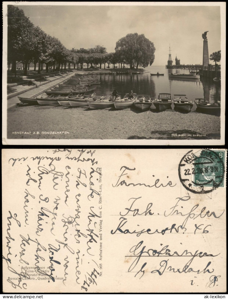 Ansichtskarte Konstanz Partie Am Hafen Bodensee GONDELHAFEN 1928 - Konstanz