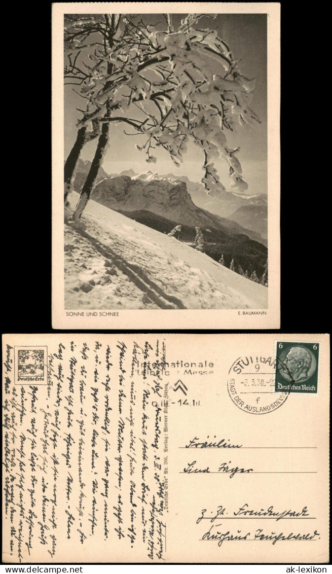 Fotokunst Und Natur Stimmungsbild E. Baumann "Sonne Und Schnee" 1938 - Non Classés