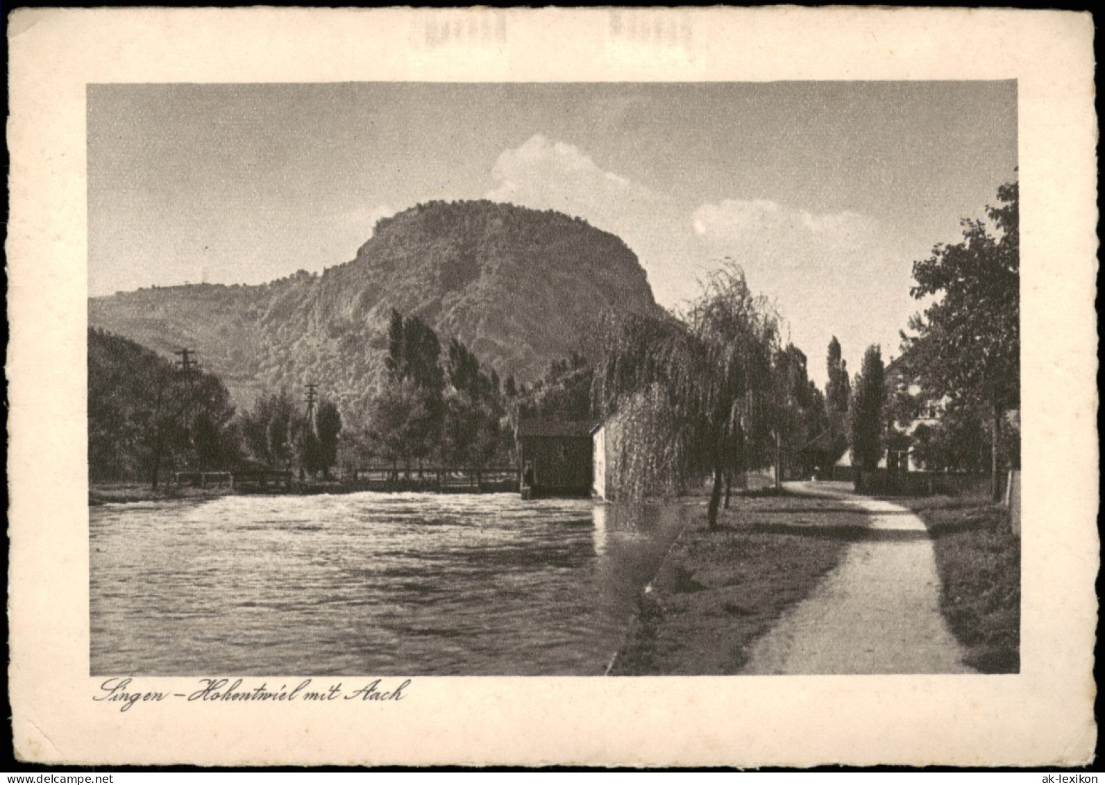 Singen (Hohentwiel) Fluss Partie, Ach, Künstlerische Darstellung 1930 - Singen A. Hohentwiel