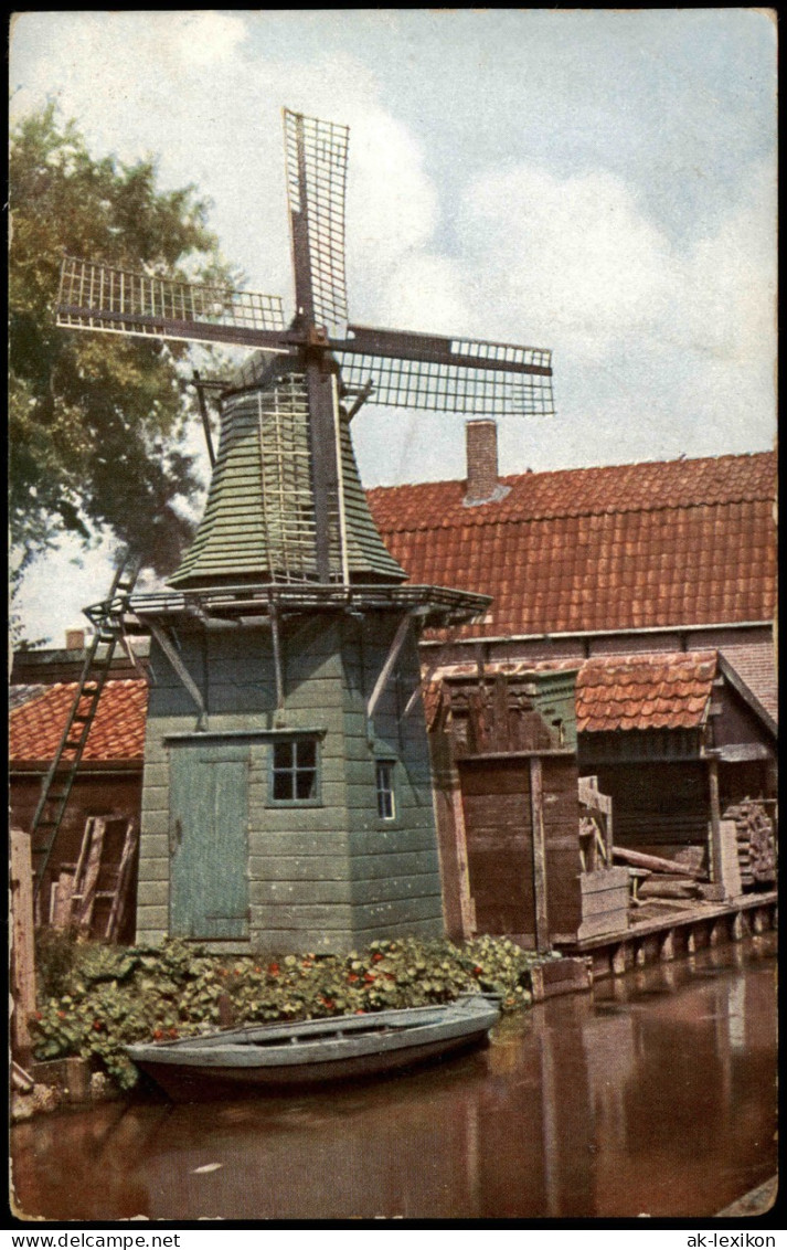 Ansichtskarte  Windmühle, Fluß - Naturfarben 1912 - Ohne Zuordnung