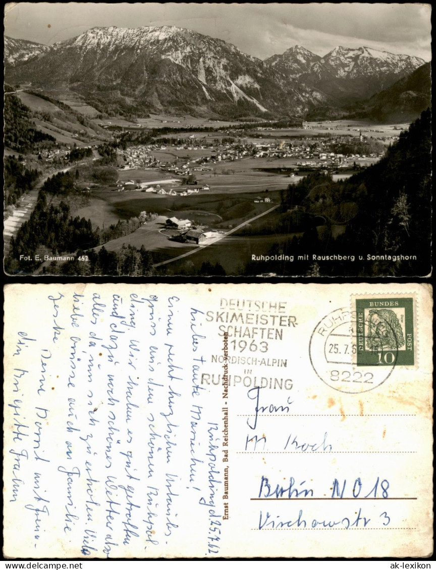 Ansichtskarte Ruhpolding Ortspanorama Mit Rauschberg U. Sonntagshorn 1962 - Ruhpolding