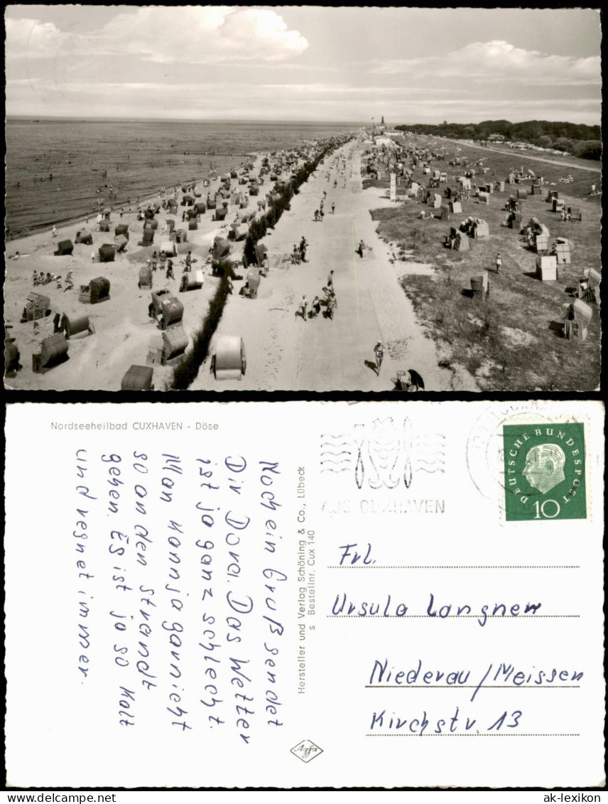 Ansichtskarte Döse-Cuxhaven Strand Nordsee Strandleben 1961 - Cuxhaven