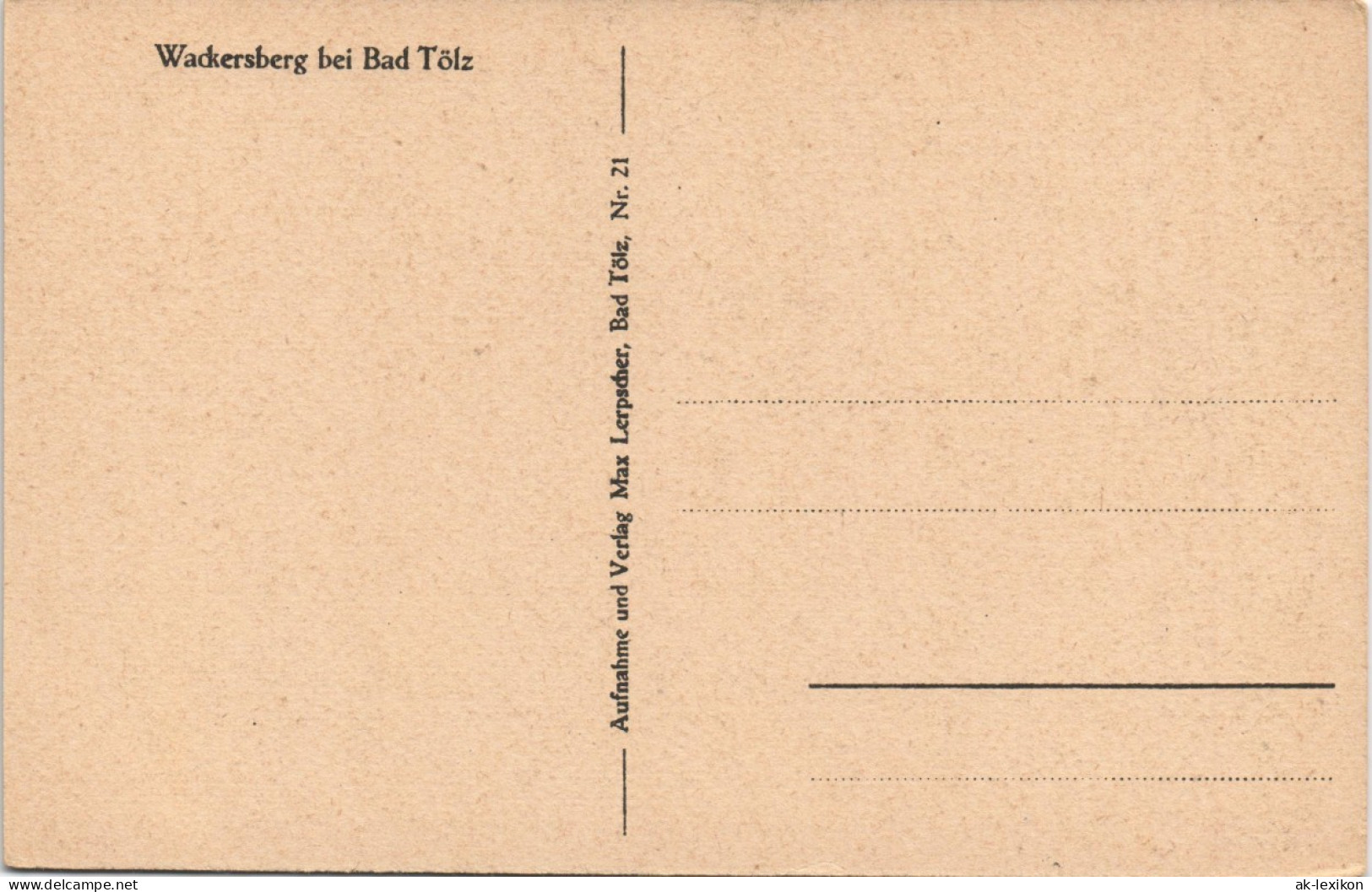 Ansichtskarte Wackersberg (b. Bad Tölz) Stadtpartie 1928 - Sonstige & Ohne Zuordnung
