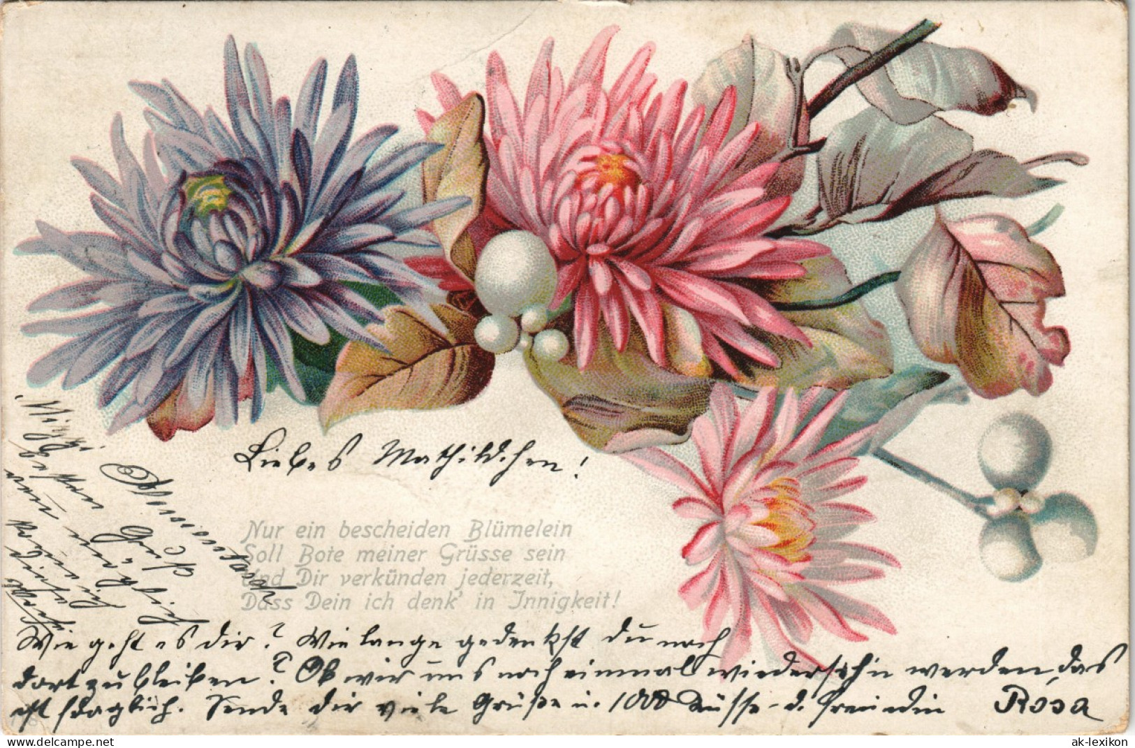 Ansichtskarte  Botanik :: Blumen - Künstlerkarte 1900 - Autres & Non Classés
