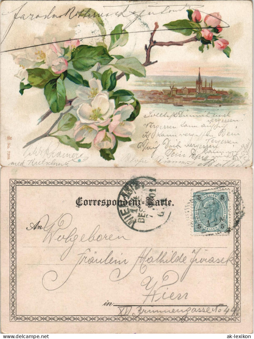 Ansichtskarte  Windmühlen (Gebäude) Botanik :: Blumen Künstlerkarte 1907 - Other & Unclassified