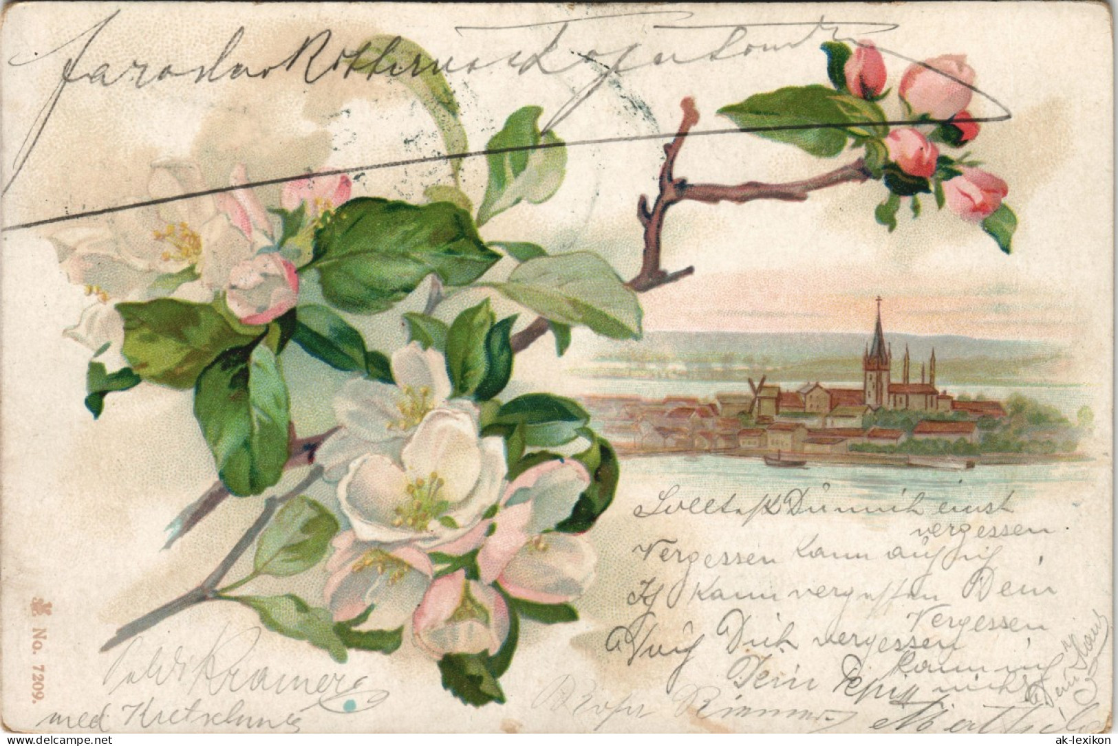 Ansichtskarte  Windmühlen (Gebäude) Botanik :: Blumen Künstlerkarte 1907 - Other & Unclassified