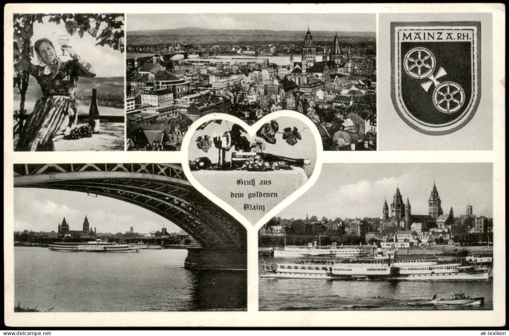 Ansichtskarte Mainz Mehrbild-AK Mit Ortsansichten Und Weinkönigin 1956 - Mainz