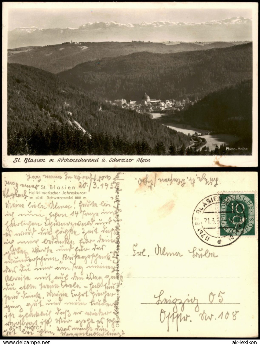 Ansichtskarte St. Blasien Panorama-Ansicht, Schwarzwald Fernblick 1952 - St. Blasien