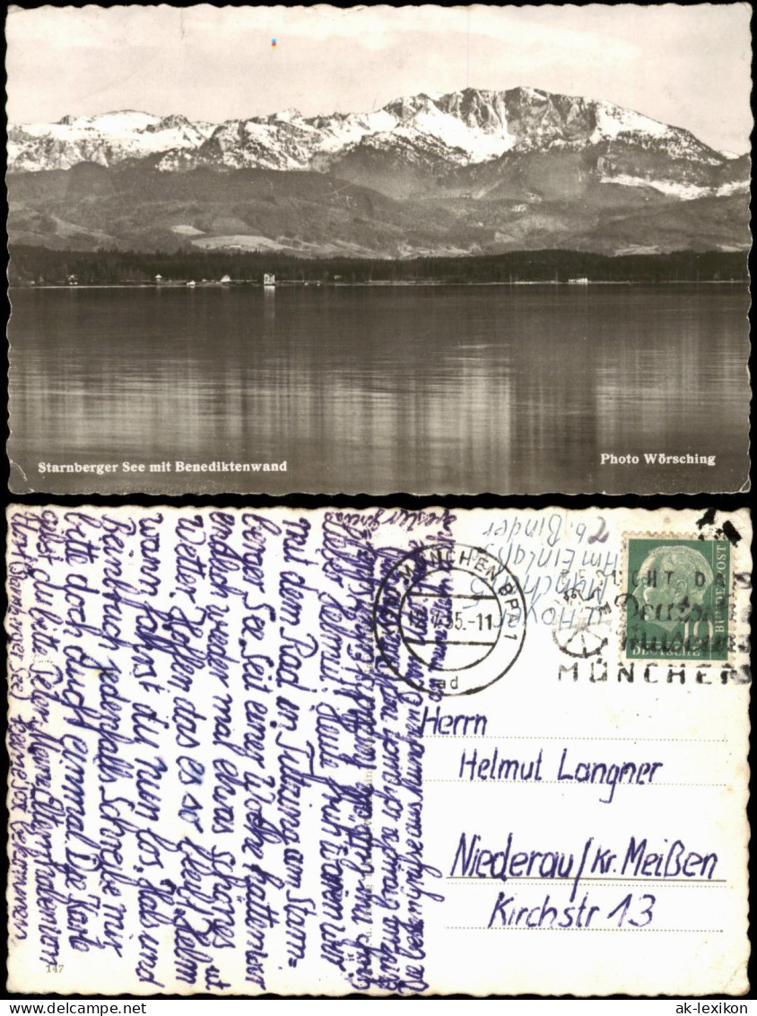 Ansichtskarte Starnberg Starnberger See Mit Benediktenwand, Alpen Berge 1955 - Starnberg