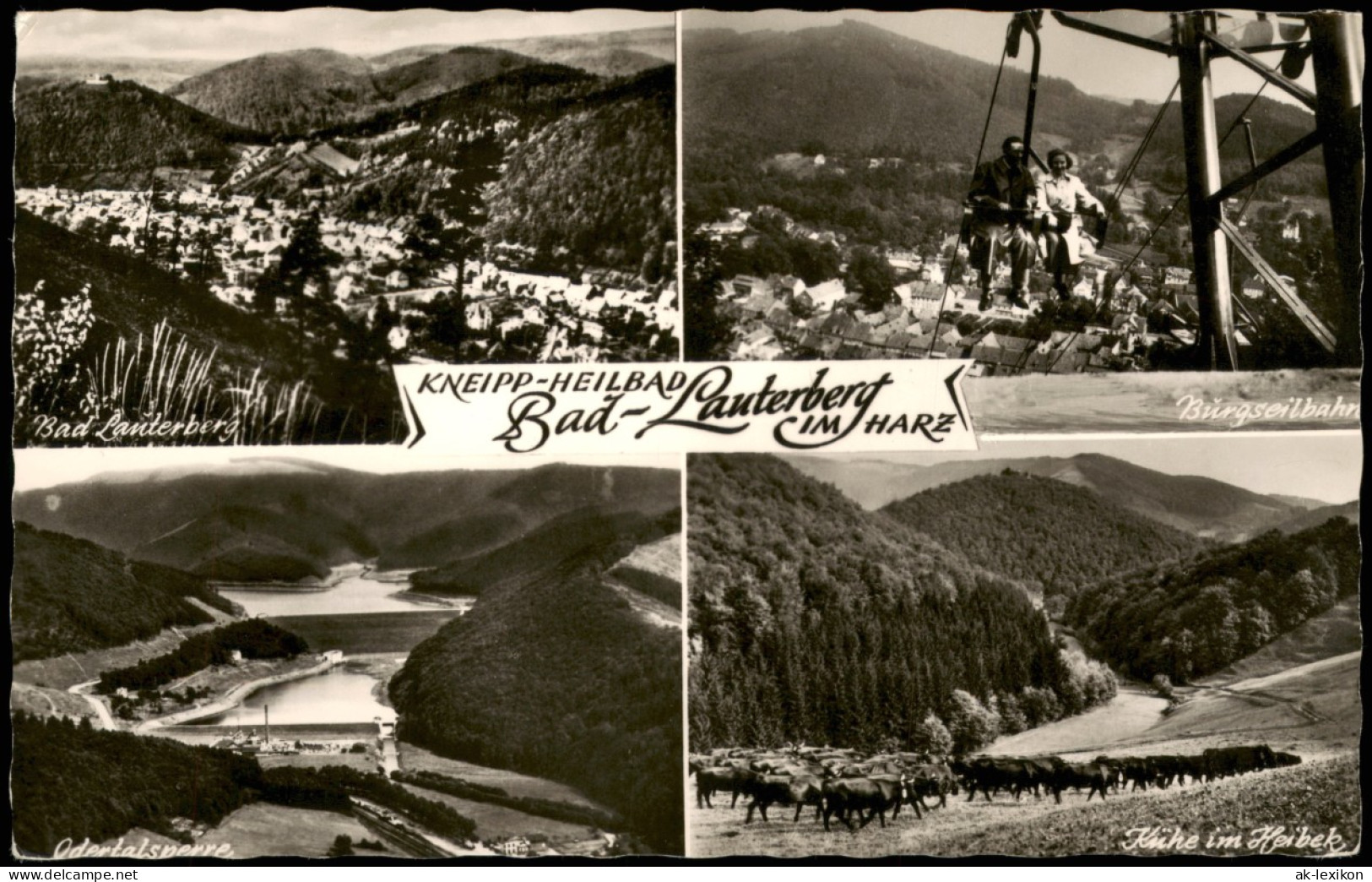 Bad Lauterberg Im Harz Mehrbildkarte Mit 4 Orts-Umgebungsansichten 1960 - Bad Lauterberg