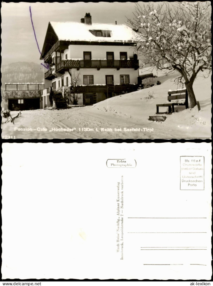 Ansichtskarte Seefeld Pension-Cafe Hocheder In Reith Bei Seefeld Tirol 1960 - Autres & Non Classés