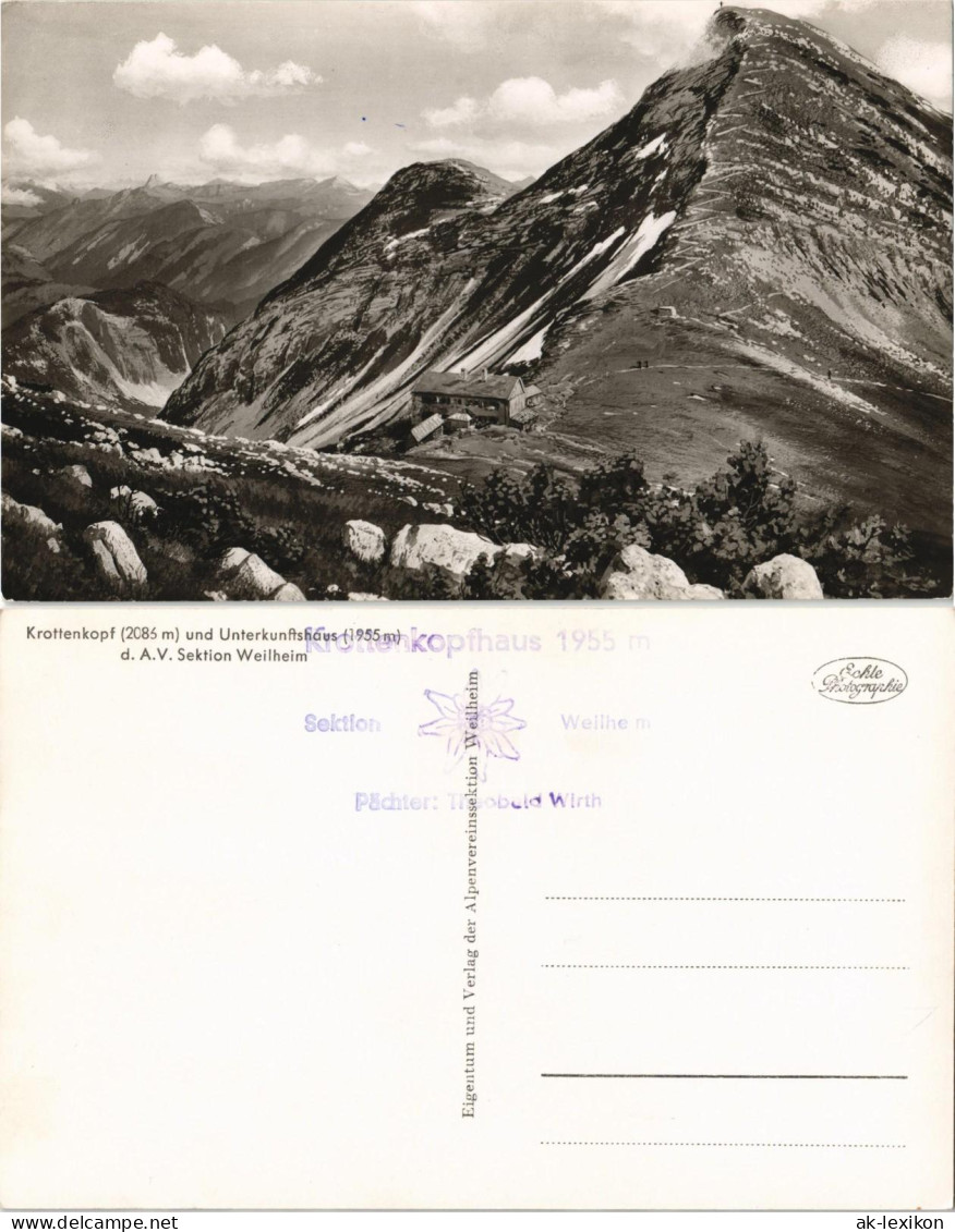 Garmisch-Partenkirchen Krottenkopf, Haus Der Sektion Weilheim 1967 - Garmisch-Partenkirchen