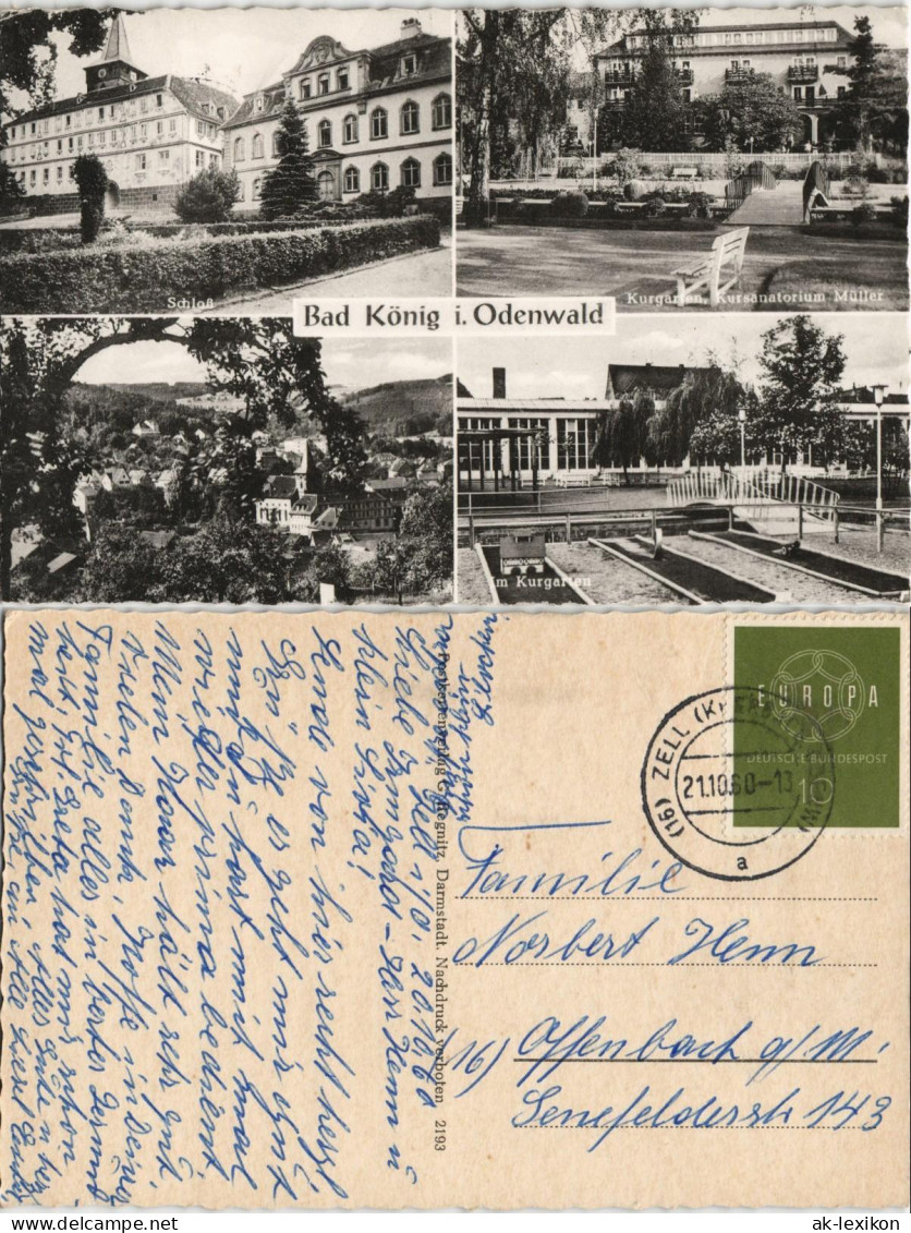 Ansichtskarte Bad König Schloß, Kurgarten, Minigolf 1960 - Bad Koenig