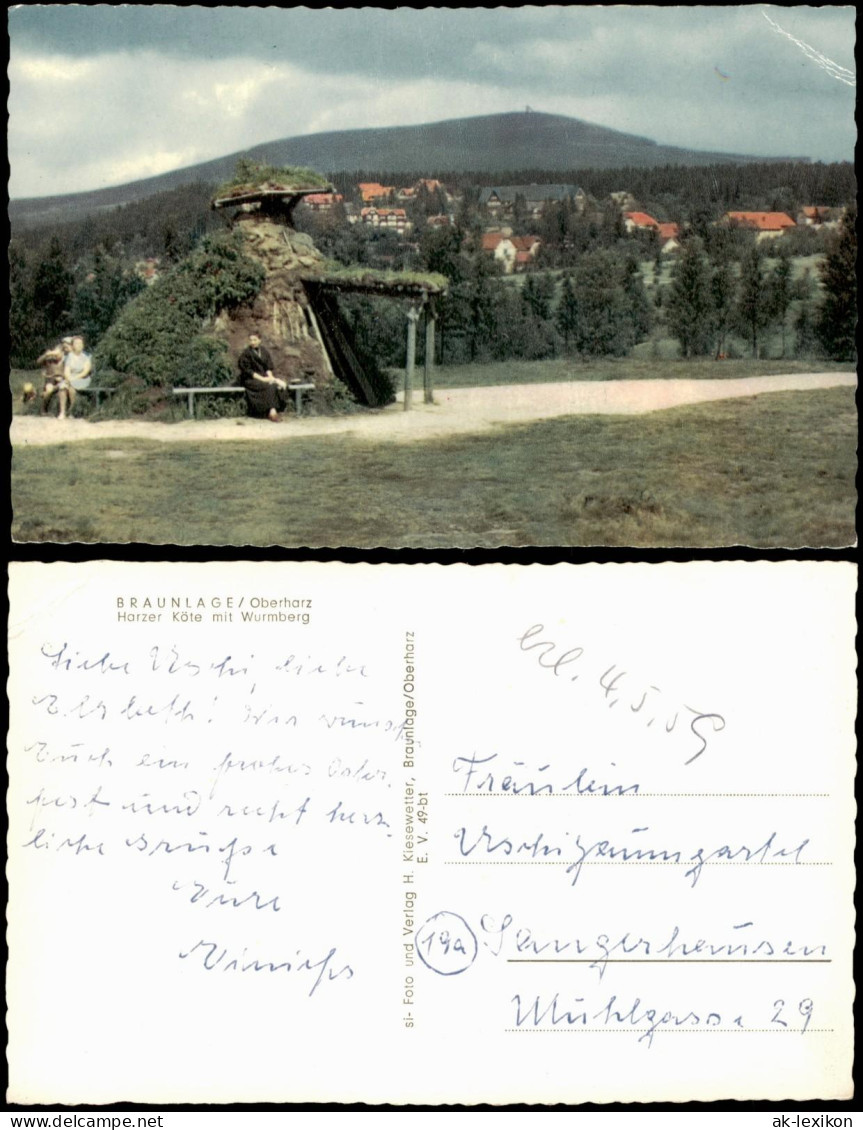 Ansichtskarte Braunlage Harzer Köte Mit Wurmberg 1959 - Braunlage