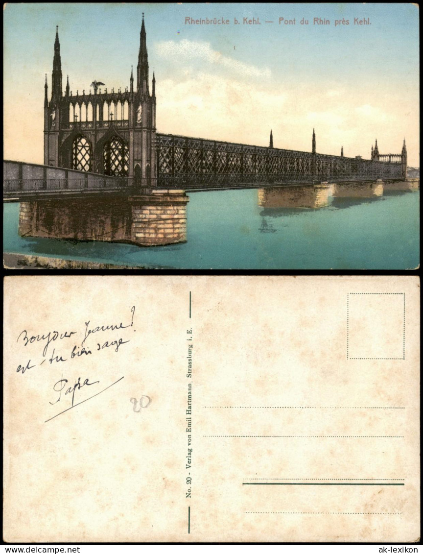 Ansichtskarte Kehl (Rhein) Pont Du Rhin Près Kehl. 1922 - Kehl