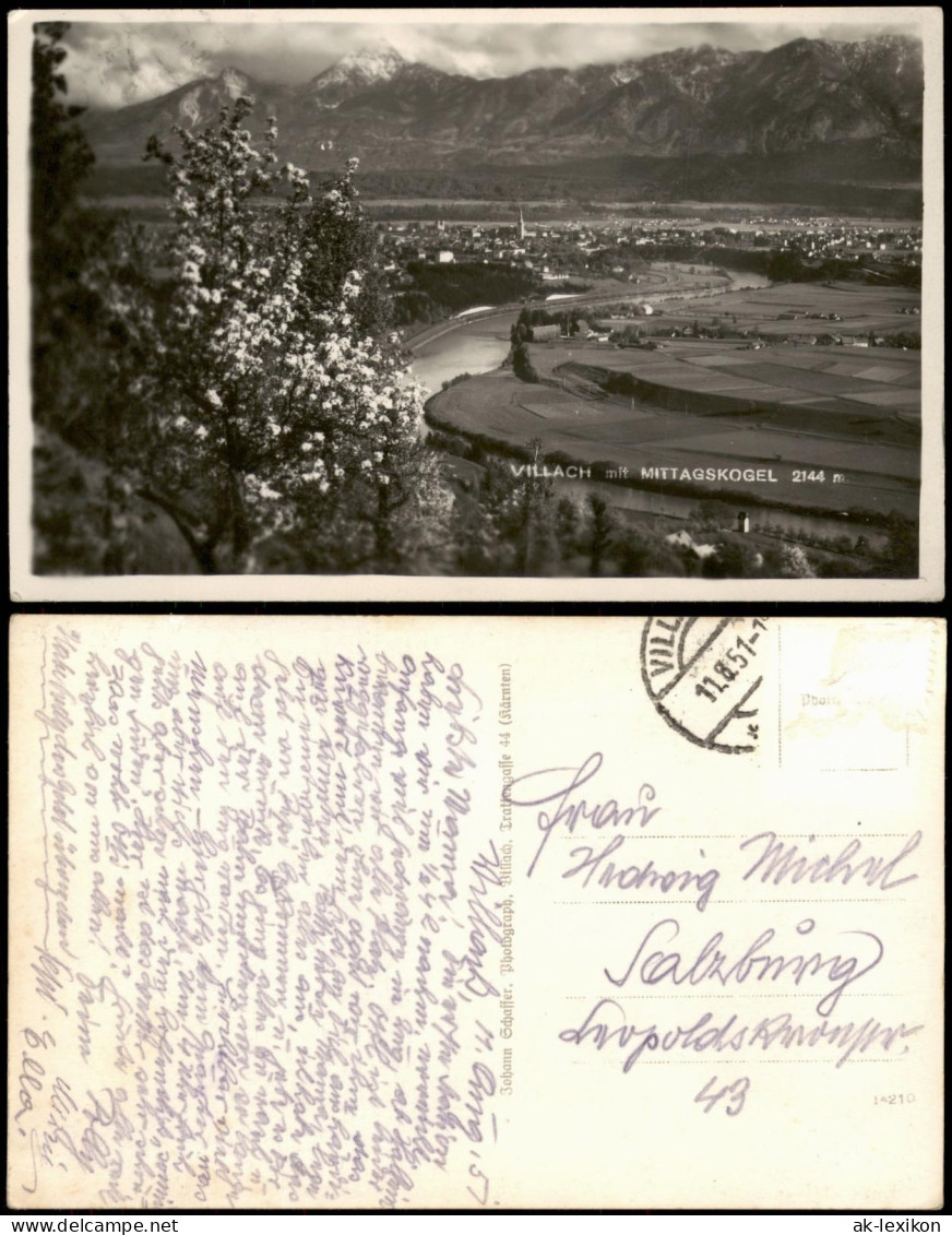 Ansichtskarte Villach Panorama-Ansicht 1951 - Andere & Zonder Classificatie