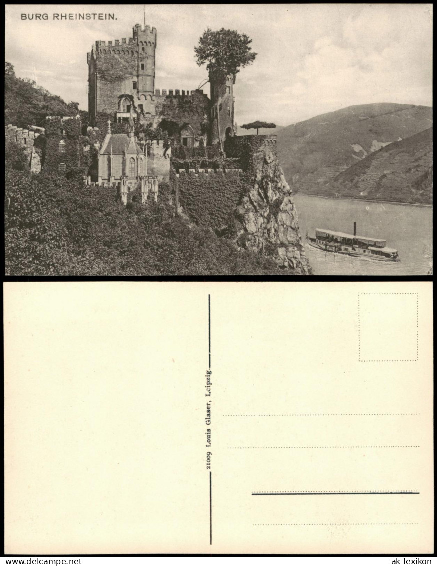Ansichtskarte Bingen Am Rhein Burg / Schloss Rheinstein - Rheindampfer 1909 - Bingen