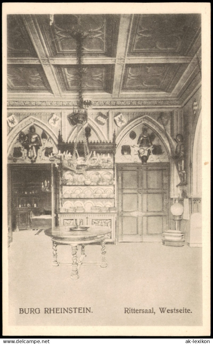 Ansichtskarte Bingen Am Rhein Rittersaal, Westseite. BURG RHEINSTEIN. 1912 - Bingen