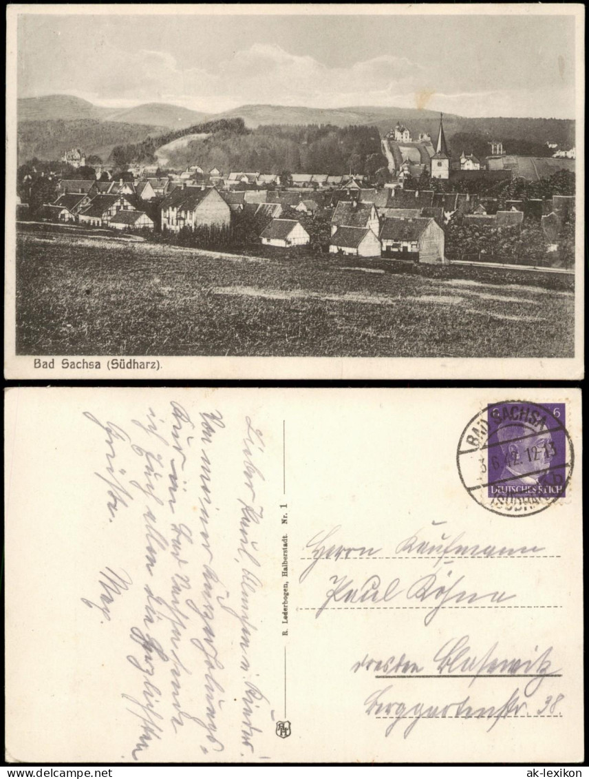 Ansichtskarte Bad Sachsa Panorama-Ansicht 1942   Gelaufen Mit Stempel BAD SACHSA - Bad Sachsa