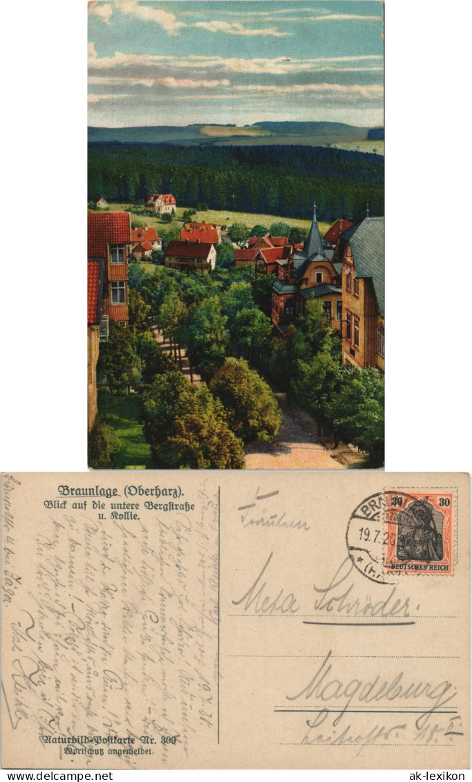 Ansichtskarte Braunlage Bergstraße, Naturfarben 1920 - Braunlage