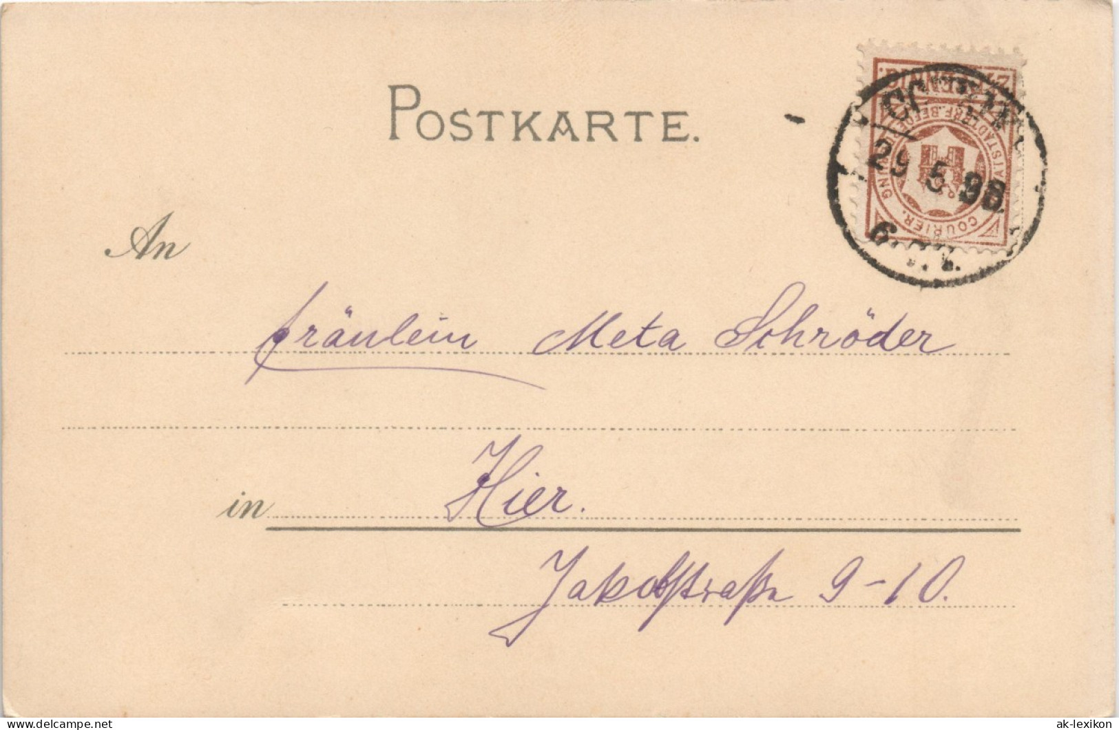 Litho AK Goslar Kaiserpfalz, Rückseite 1898   Gel. Privatpost Magdeburg - Goslar