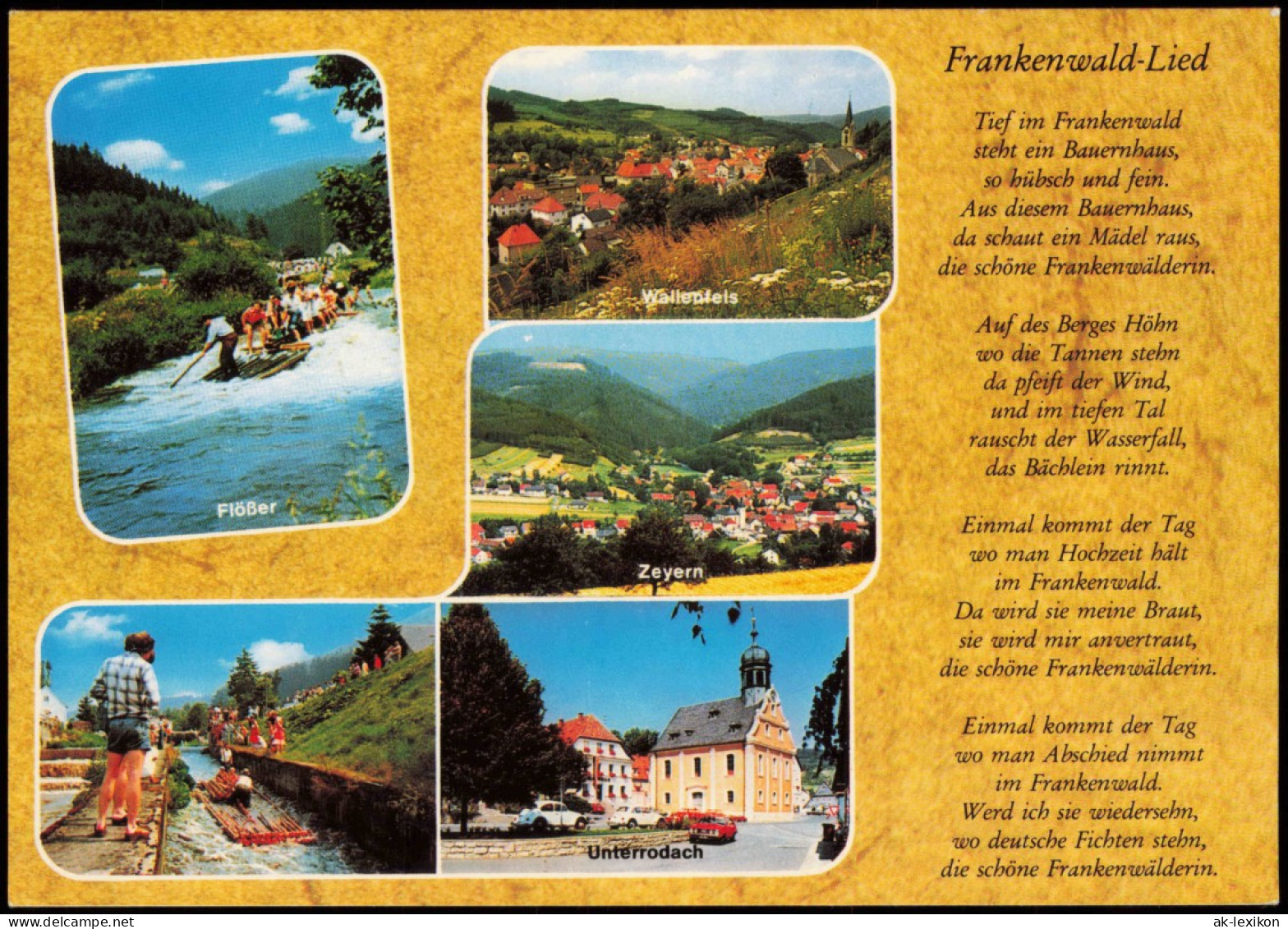 Liedkarte Mit Dem Frankenwald-Lied, Orte Im Frankenwald (Mehrbild-AK) 1980 - Muziek
