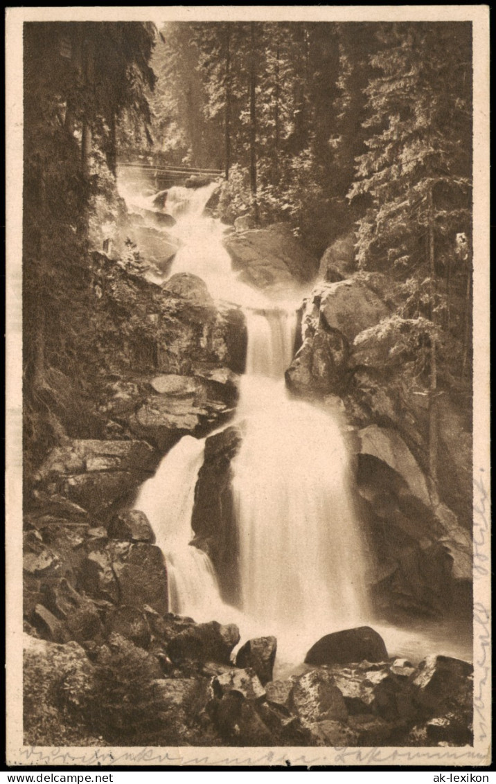 Ansichtskarte Triberg Schwarzwald Kaskaden-Wasserfall 1920 Stempel VILLINGEN - Triberg