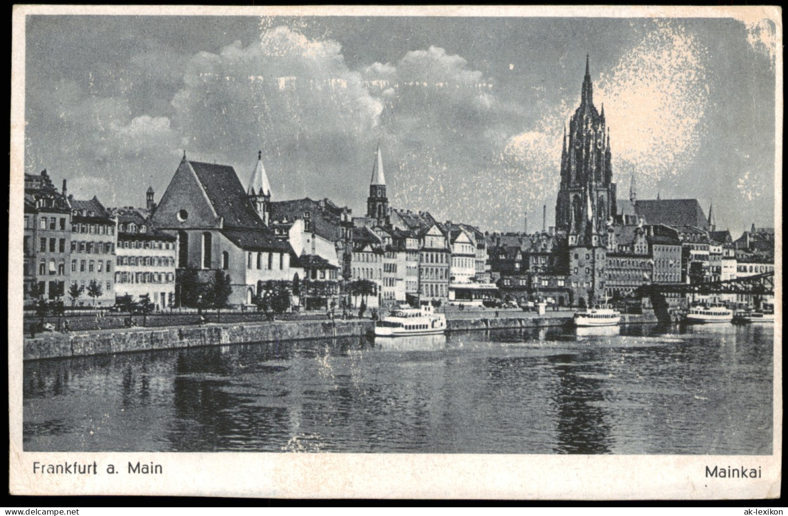 Ansichtskarte Frankfurt Am Main Panorama-Ansicht Partie Am Main Mainkai 1930 - Frankfurt A. Main