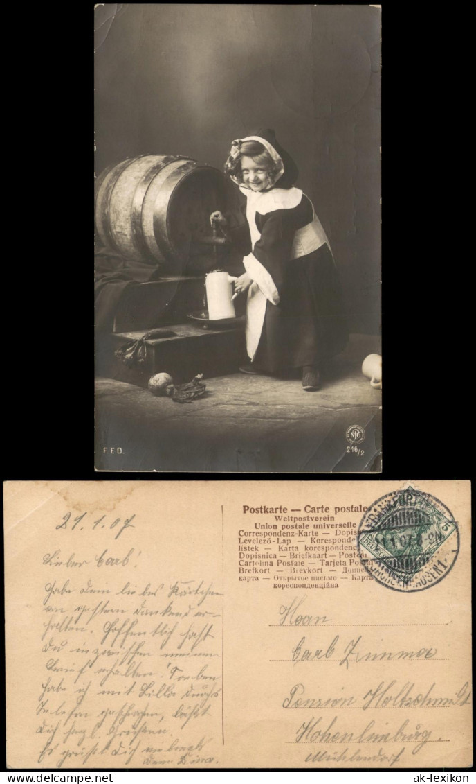 Fotokunst Und Fotomontage Motiv-Serienkarte Bier-Ausschank 1907 - Unclassified