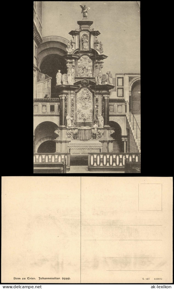 Ansichtskarte Trier Dom Johannesaltar Altar Innenansicht 1910 - Trier