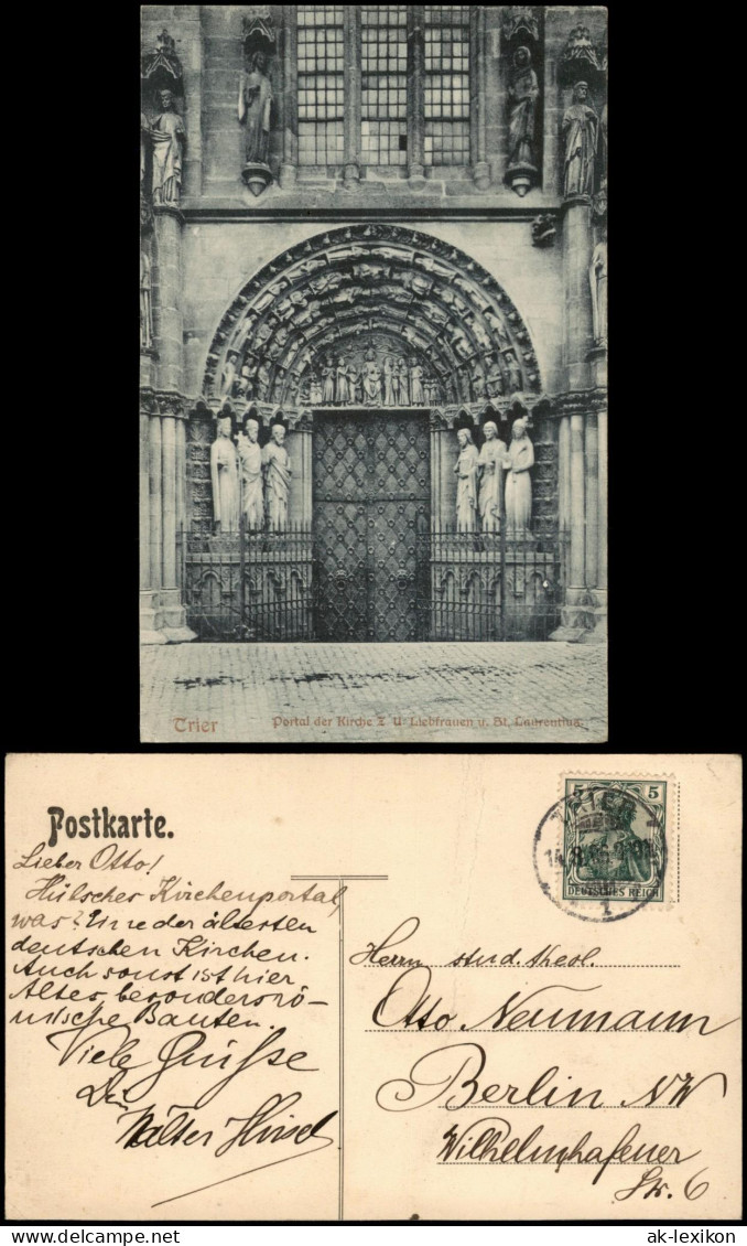 Ansichtskarte Trier Portal Der Kirche Liebfrauen U. St. Laurentius 1906 - Trier