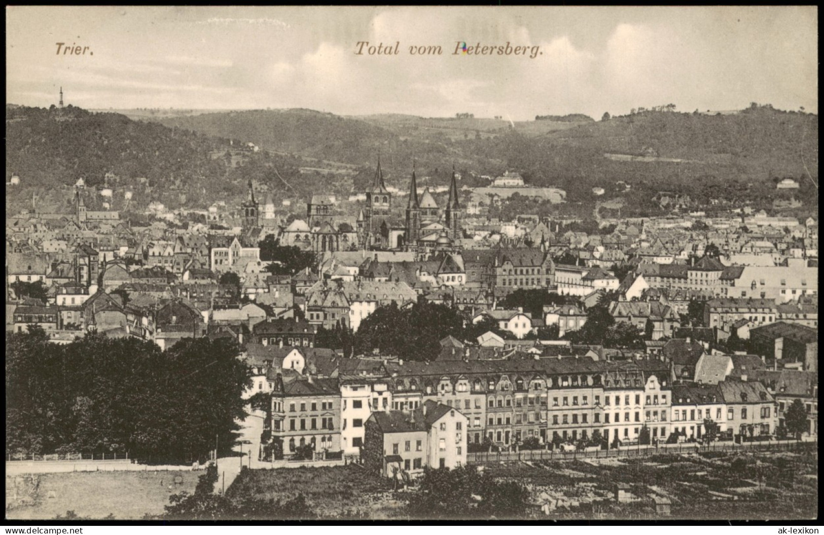 Ansichtskarte Trier Ortspanorama Totale Vom Petersberg 1910 - Trier