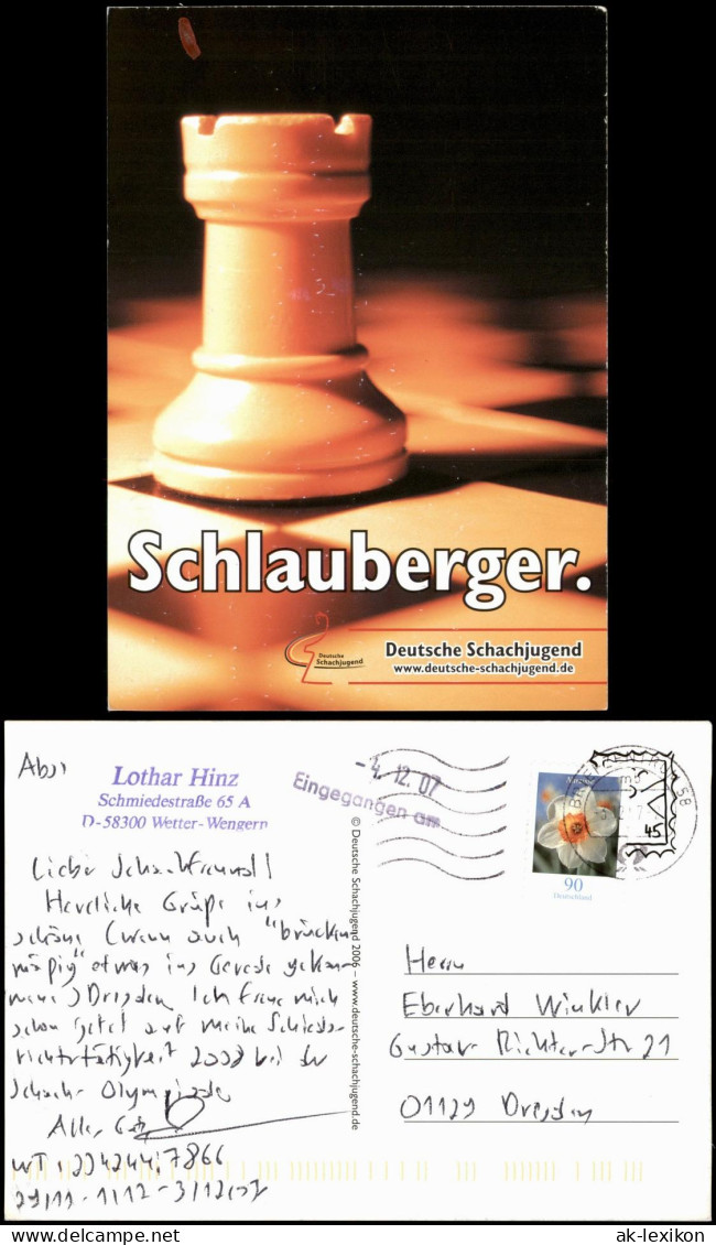 Ansichtskarte  Schach Chess - Spiel Schachjugend Turm Schlauberger 2007 - Zeitgenössisch (ab 1950)