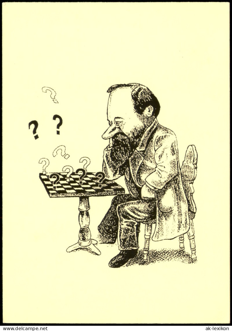 Ansichtskarte  Schach Chess - Spiel Künstlerkarte Mann Vor Schachbrett 2007 - Contemporánea (desde 1950)