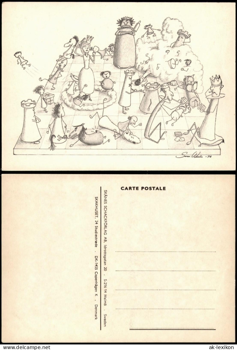 Ansichtskarte  Spiel Schach (Chess) Motivkarte Aus Dänemark Denmark 1974 - Contemporánea (desde 1950)