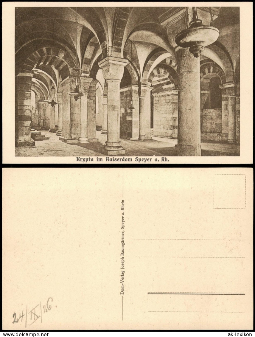 Ansichtskarte Speyer Krypta Im Kaiserdom 1923 - Speyer