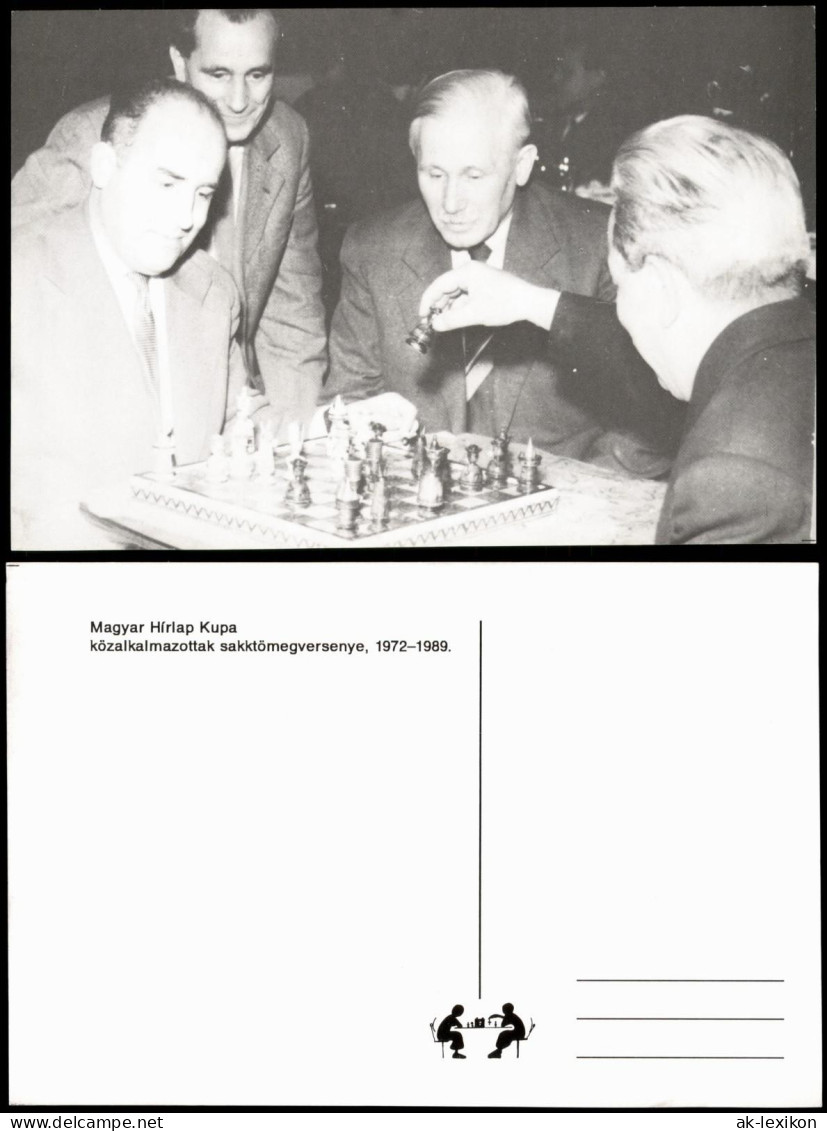 Schach (Chess) Motivkarte Schachspieler Magyar Hírlap Kupa 1989 - Contemporánea (desde 1950)